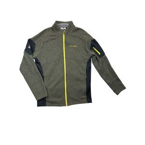 Spyder Empire Fleece‎ Jacket Mens Large Green Black Full-Zip